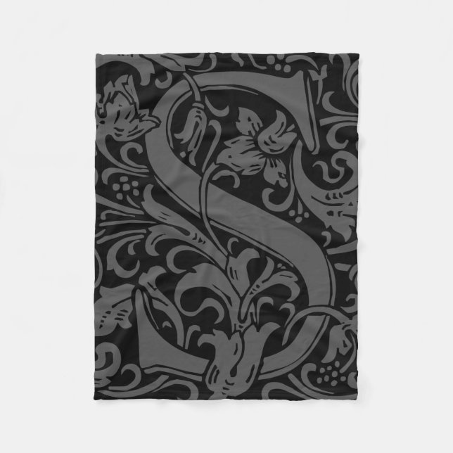 Couverture Polaire Lettre S Monogramme médiéval Art Nouveau (Devant)
