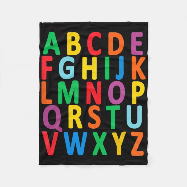 Couverture Polaire Lettres majuscules colorées Alphabet Apprendre Abc (Devant)