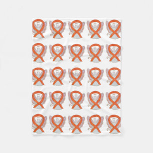 Couverture Polaire Leucémie Cancer Sensibilisation Ruban Toison Blanc