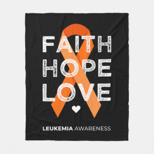 Couverture Polaire Leukemia Faith Hope Love Orange Ribbon Leukemia Aw