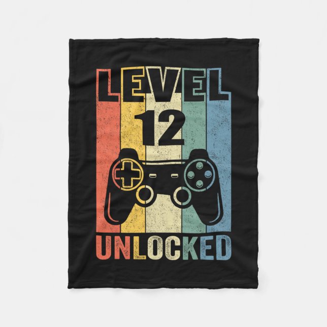 Couverture Polaire Level 12 Unlocked Shirt Funny Video Gamer 12th Bir (Devant)