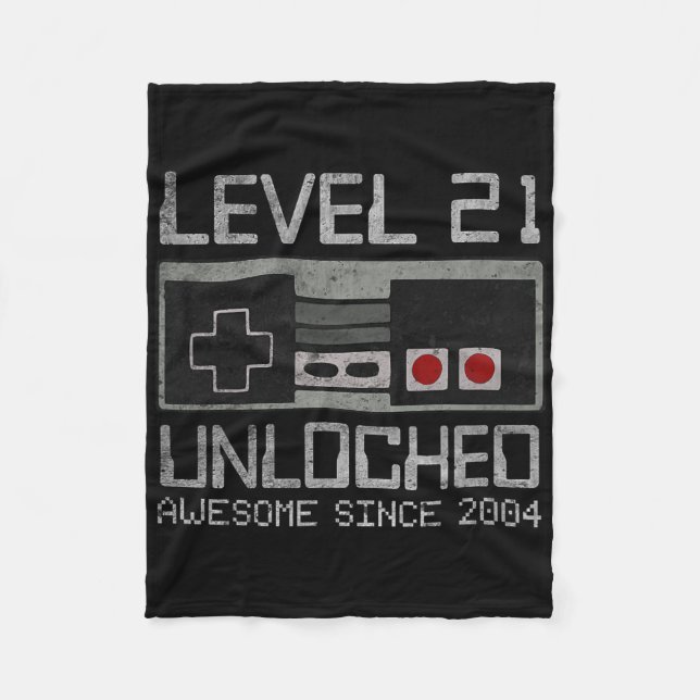 Couverture Polaire Level 21 Unlocked 21st Birthday 21 Year Old Video  (Devant)