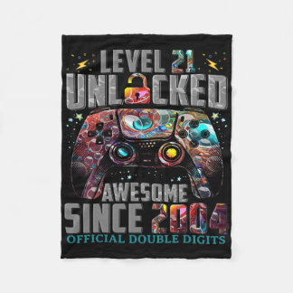 Couverture Polaire Level 21 Unlocked Awesome Since 2004 21st Birthday