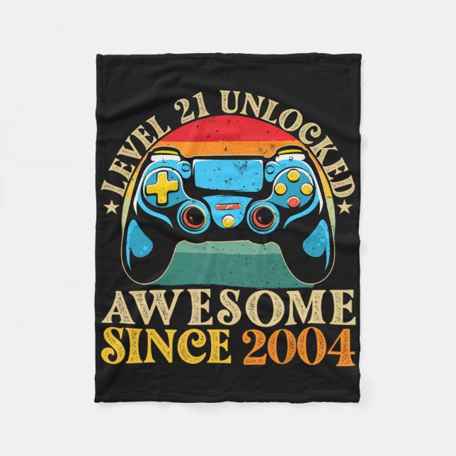 Couverture Polaire Level 21 Unlocked Awesome Since 2004 21st Birthday (Devant)