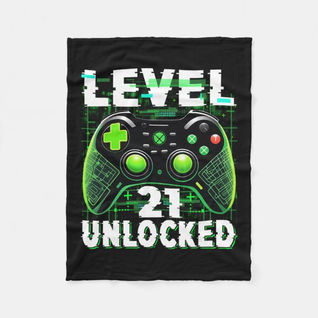 Couverture Polaire Level 21 Unlocked Shirt Funny Video Gamer Geek 21s (Devant)