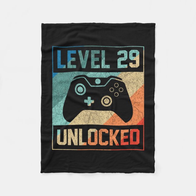 Couverture Polaire Level 29 Unlocked Shirt Video Gamer 29th Birthday  (Devant)