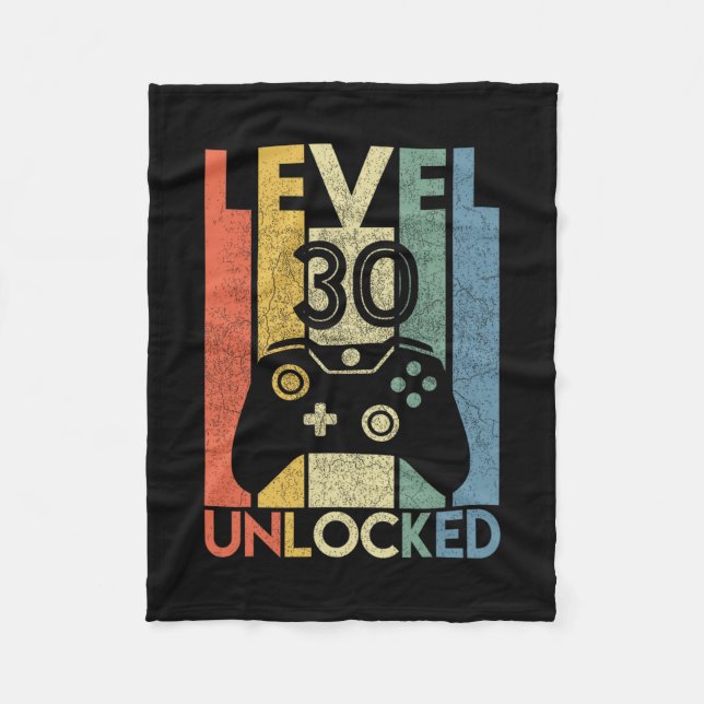 Couverture Polaire Level 30 Unlocked Funny Video Gamer 30th Birthday  (Devant)