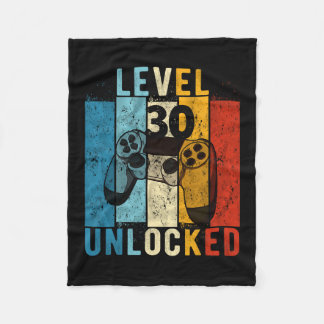 Couverture Polaire Level 30 Unlocked Video Gamer 30 Year Old 30th Bir