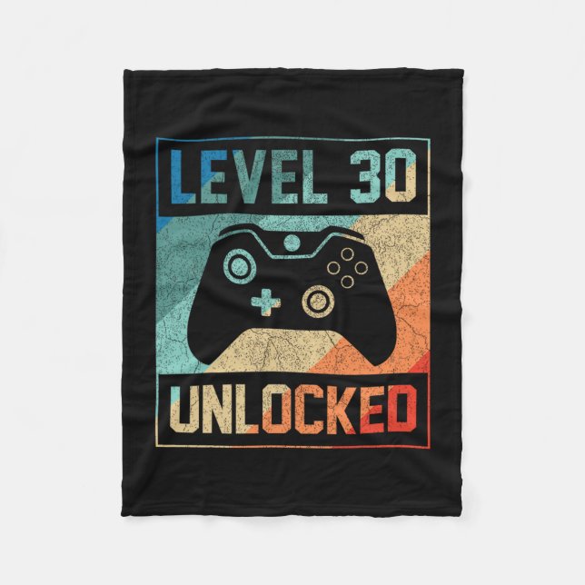 Couverture Polaire Level 30 Unlocked Video Gamer 30th Birthday Gifts  (Devant)