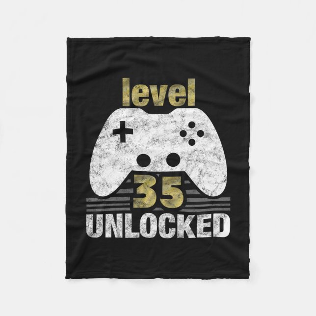 Couverture Polaire Level 35 Unlocked 35th Birthday 35 Year Old Gift F (Devant)