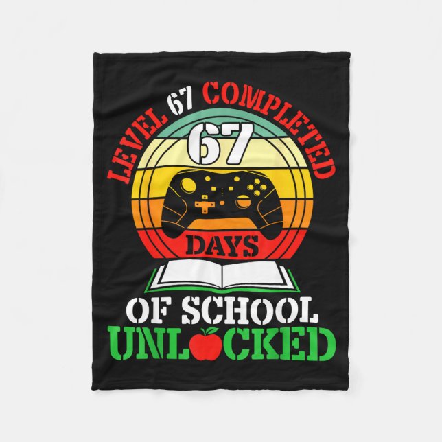 Couverture Polaire Level 67 Completed Days Of School Unlocked Gamer S (Devant)