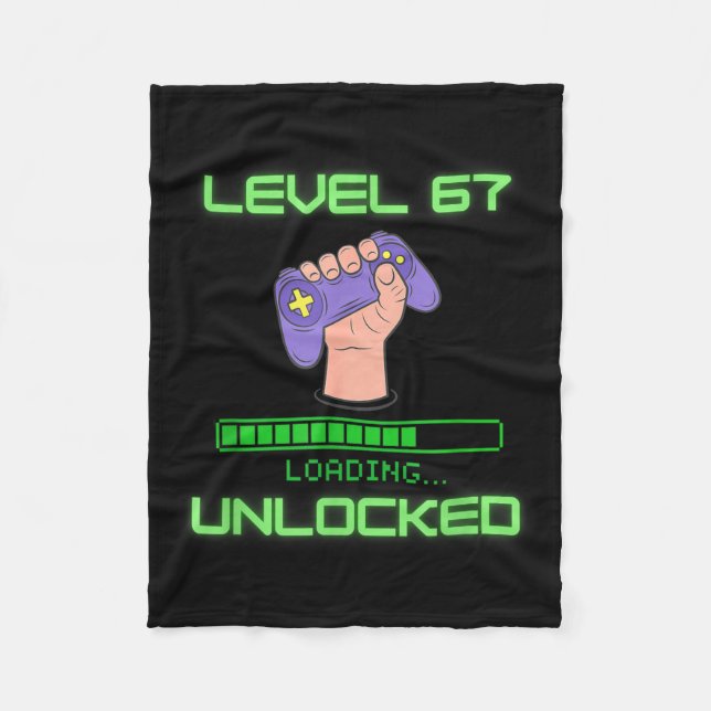 Couverture Polaire Level 67 Unlocked Gaming 6-7 School Meme Six Seven (Devant)