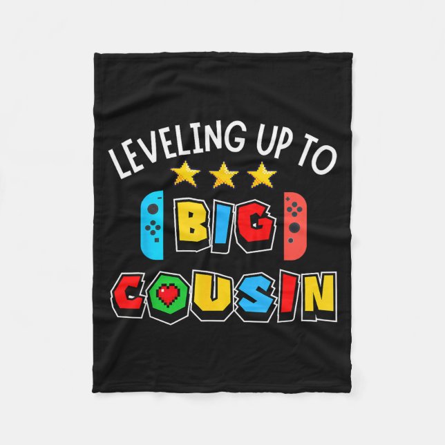 Couverture Polaire Leveling Up To Big Cousin Funny Gaming Video Game  (Devant)