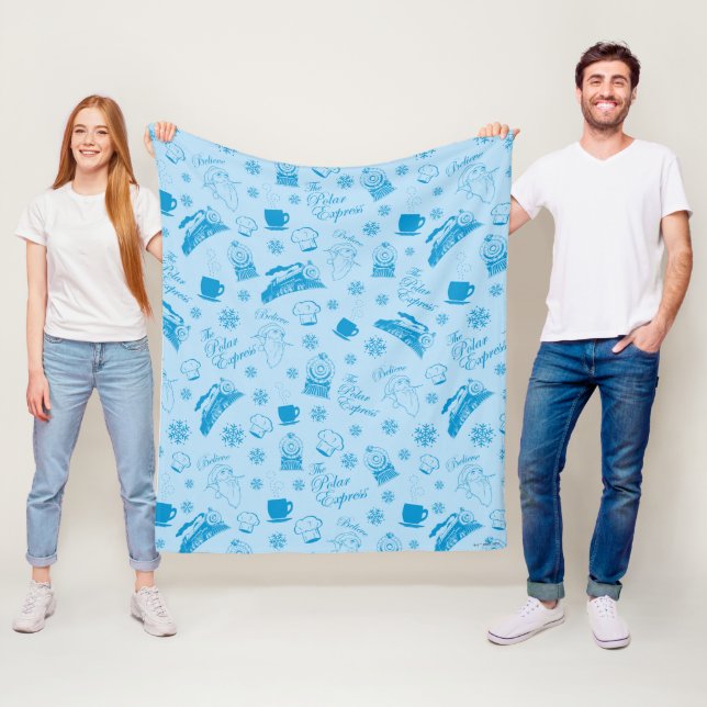 Couverture Polaire L'Express polaire | Motif d'icône de vacances bleu (En situation)