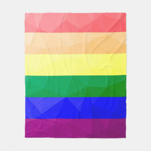 Couverture Polaire LGBT drapeau arc-en-ciel lignes motif de maillage 