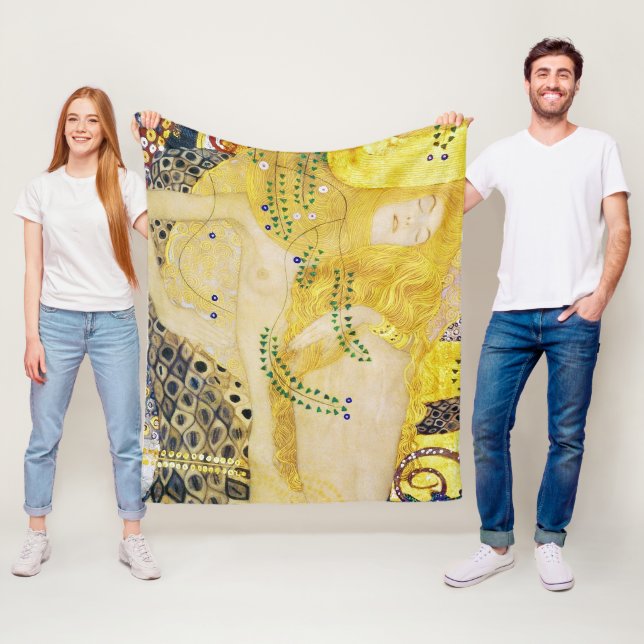 Couverture Polaire L'Hydra, Gustav Klimt (En situation)