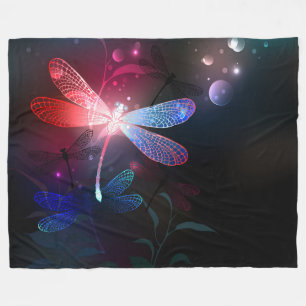 Couverture Polaire libellule rouge brillante