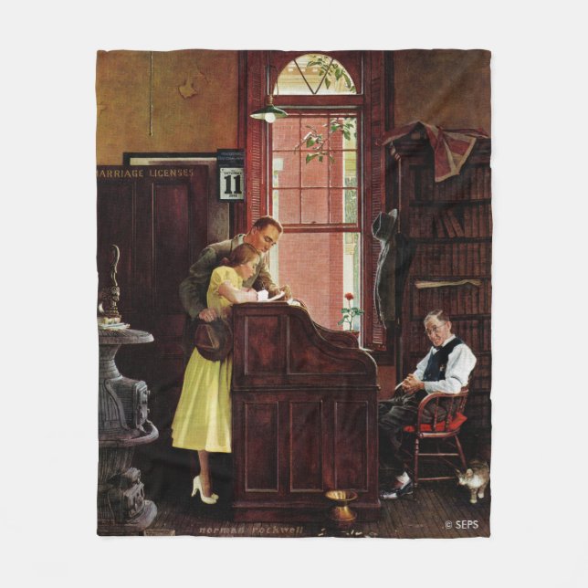 Couverture Polaire Licence de mariage par Norman Rockwell (Devant)