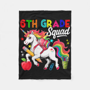 Couverture Polaire Licorne à clous pour l'équipe de 6e année féminine