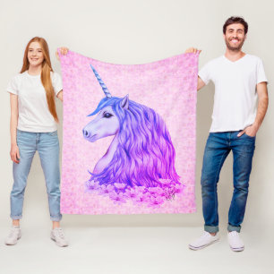 Couverture Polaire Licorne colorée