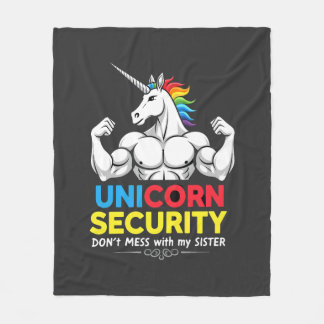 Couverture Polaire Licorne de sécurité de frère drôle ne plaisante pa