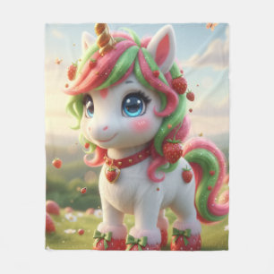 Couverture Polaire licorne fraise
