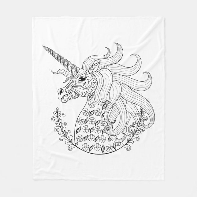 Couverture Polaire Licorne inspirée (Devant)