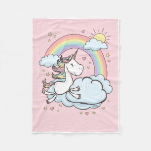 Couverture Polaire Licorne Magique Mignonne Volant Au-Dessus de la La