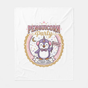 Couverture Polaire Licorne Penguicorne Fête POD Prêt Design Zazzle_1