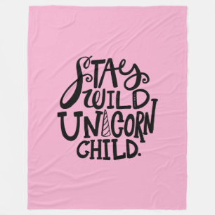 Couverture Polaire Licorne sauvage rose