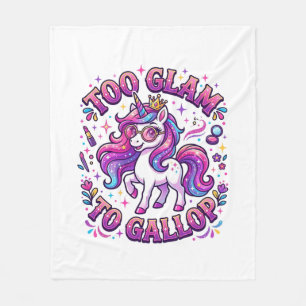 Couverture Polaire Licorne Trop Glamour pour Galoper Impression sur D