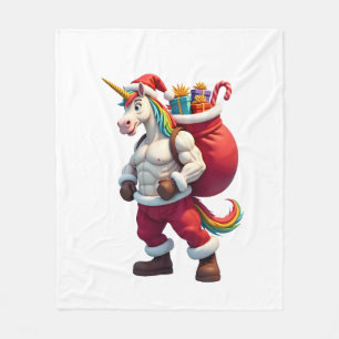 Couverture Polaire Licorne Vilain Blague Drôle Noël Matin Famille