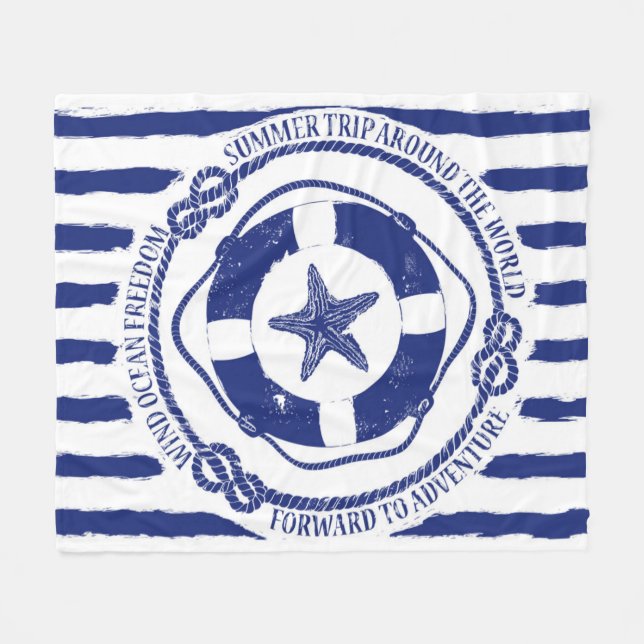 Couverture Polaire Lifebuoy et étoiles de mer (Devant (Horizontal))