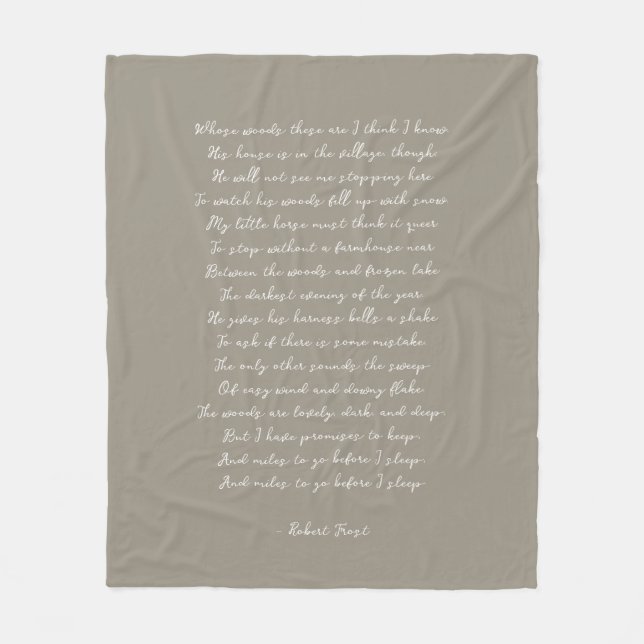 Couverture Polaire Light Brown Custom Poem Song Lyric Quote  (Devant)