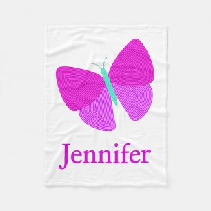 Couverture Polaire Ligne artistique attirante papillon de motif + Nom