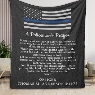 Couverture Polaire Ligne Bleue Mince Drapeau de la police La prière 