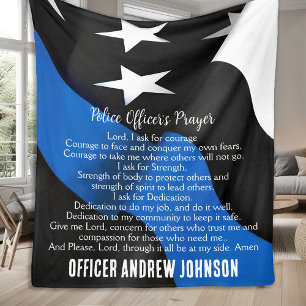 Couverture Polaire Ligne Bleue Mince Drapeau Police de la prière flo