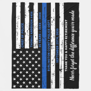 Couverture Polaire Ligne Bleue Mince Retraite Personnalisée Police