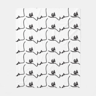 Couverture Polaire Ligne continue, profils faciaux, illustration arti