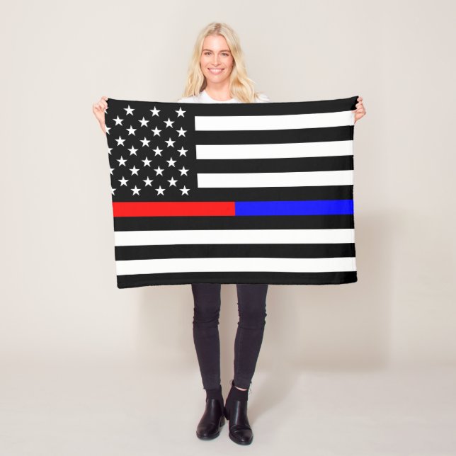 Couverture Polaire ligne mince symbole Etats-Unis de rouge bleu de (En situation)