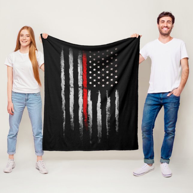 Couverture Polaire Ligne rouge mince (En situation)