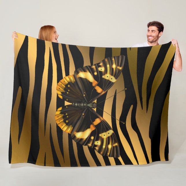 Couverture Polaire Ligne tendance de luxe Tiger Butterfly (En situation)