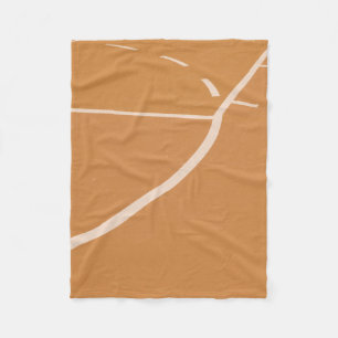 Couverture Polaire Lignes de terrain de basket orange et blanc