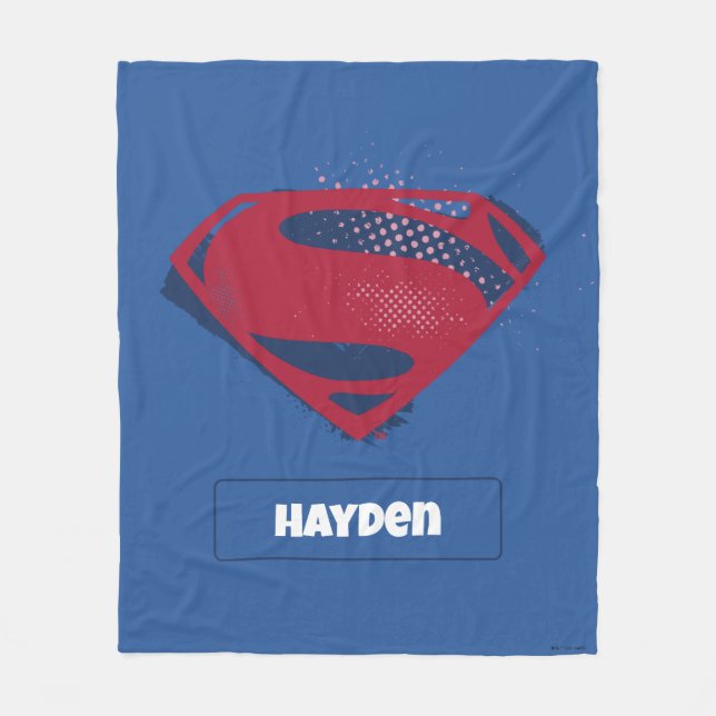 Couverture Polaire Ligue de Justice | Symbole Superman brosse et demi (Devant)