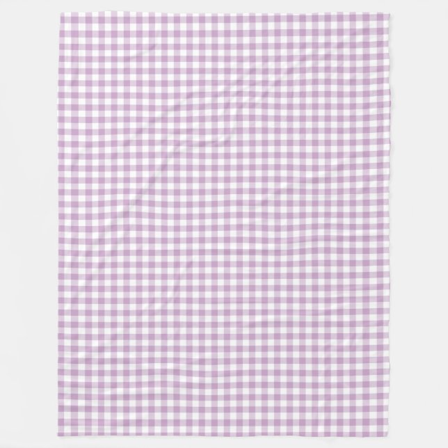 Couverture Polaire Lilac Purple et Blanc Pastel En vichy Chèques (Devant)