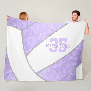 Couverture Polaire lilas blanc volleyball filles salle de sport décor