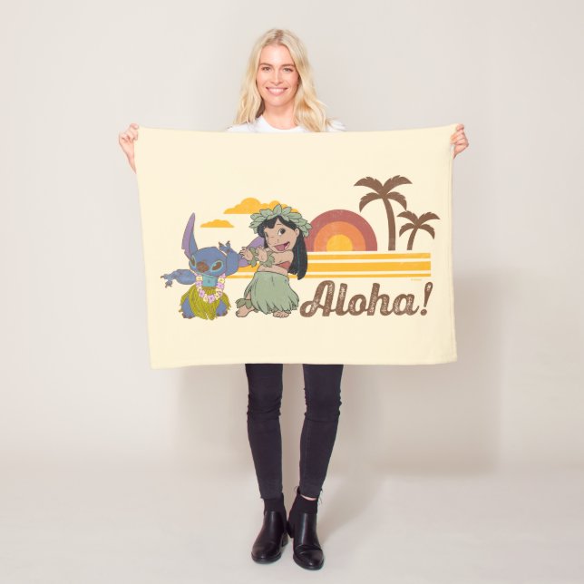 Couverture Polaire Lilo et Stitch | Aloha (En situation)