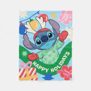 Couverture Polaire Lilo et Stitch   Stitch Happy Holidays