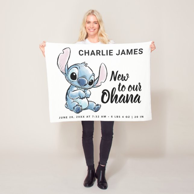 Couverture Polaire Lilo & Stitch | Nouveau à notre Ohana - Statistiqu (En situation)