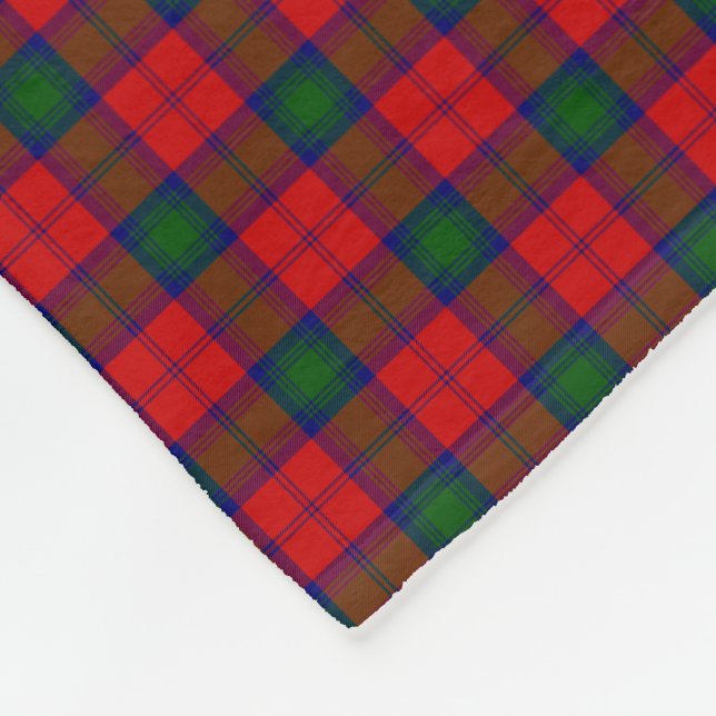 Couverture Polaire Lindsay tartan rouge vert plaid (Coin)